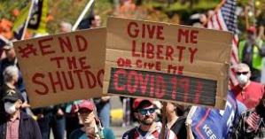 Really, they think we have to choose between liberty and COVID-19? Aren't people free to decide we want to stay healthy?