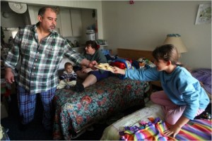 In Massachusetts, families can only get shelter if they go through the whole eviction process, waiting until the Sheriff throws all their belongings out on the street.